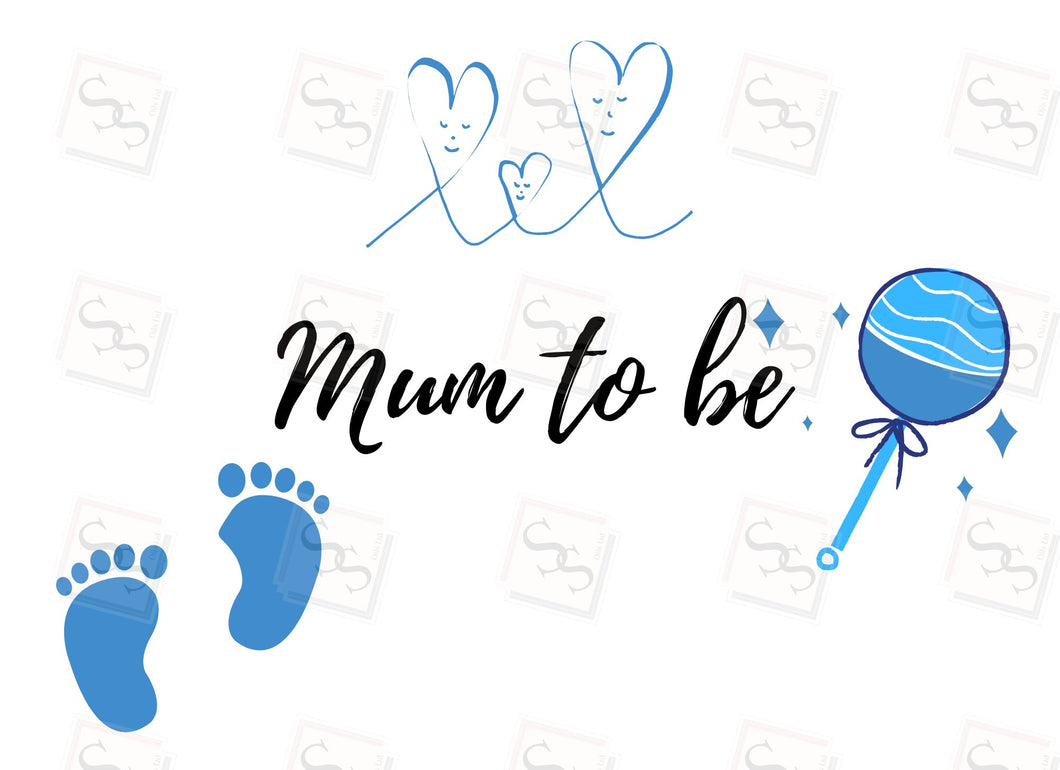 Mum to Be Blue C5 Gift Box Png. File